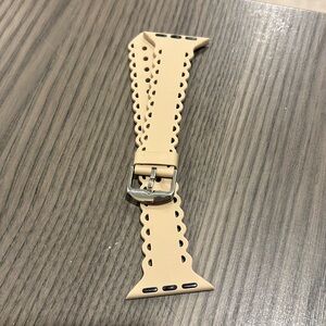 Tan scalloped Apple Watch band